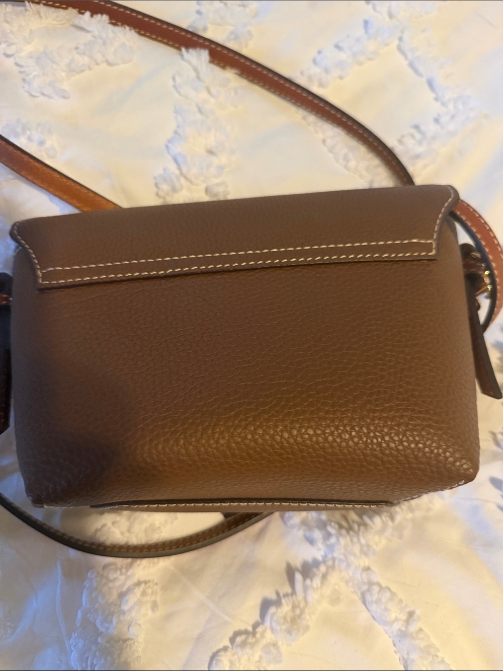 Dooney & Bourke Tan/Brown Pebbled Leather Crossbody with Credit Card Wallet - Picture 5 of 16